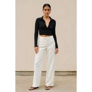 Hours Black Knit Long Sleeve Crop Top Cardigan Women's Size Medium